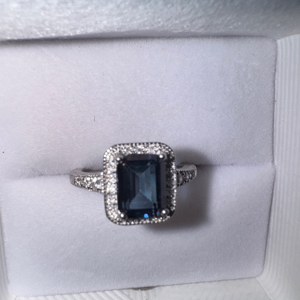 Blue topaz sterling silver ring